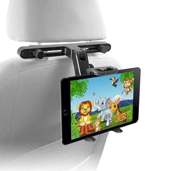 Macally Tablet Holder for Car Headrest | iPad Backseat Mount for Kids | Fits 4.7-11&amp;quot; Devices | Perfect for Long Car Trips