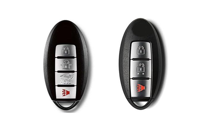 iJDMTOY Gloss Metallic White Smart Key Fob Shell for Nissan Armada Rogue GT-R Murano Pathfinder Sentra Leaf Titan 4-Button Compatible - View 2 of 8