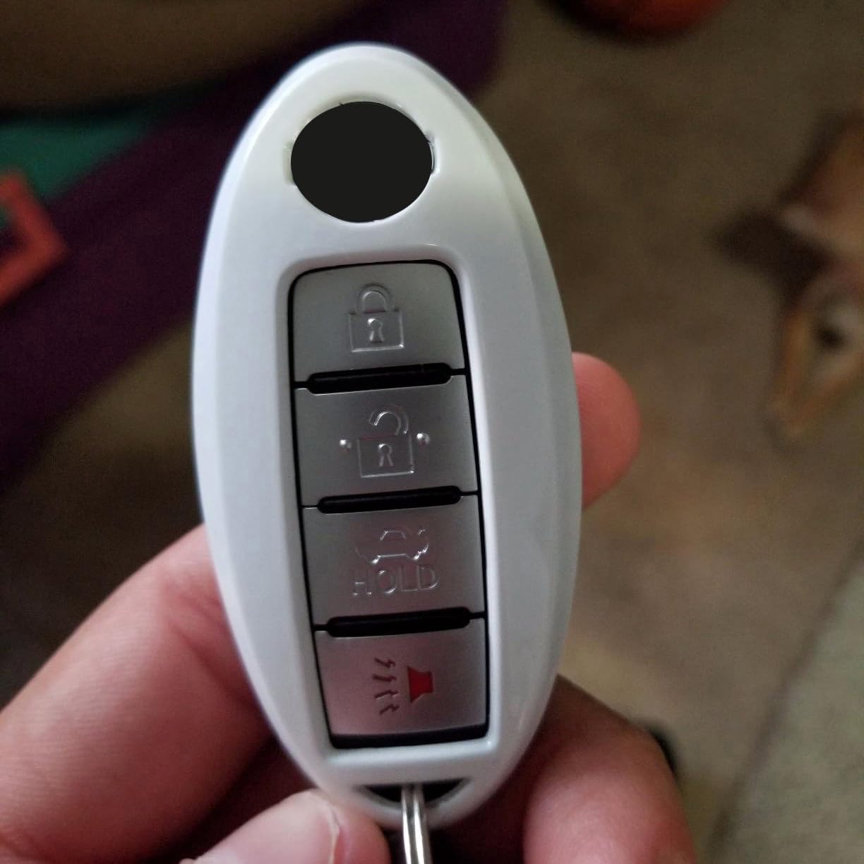 iJDMTOY Gloss Metallic White Smart Key Fob Shell for Nissan Armada Rogue GT-R Murano Pathfinder Sentra Leaf Titan 4-Button Compatible - View 5 of 8