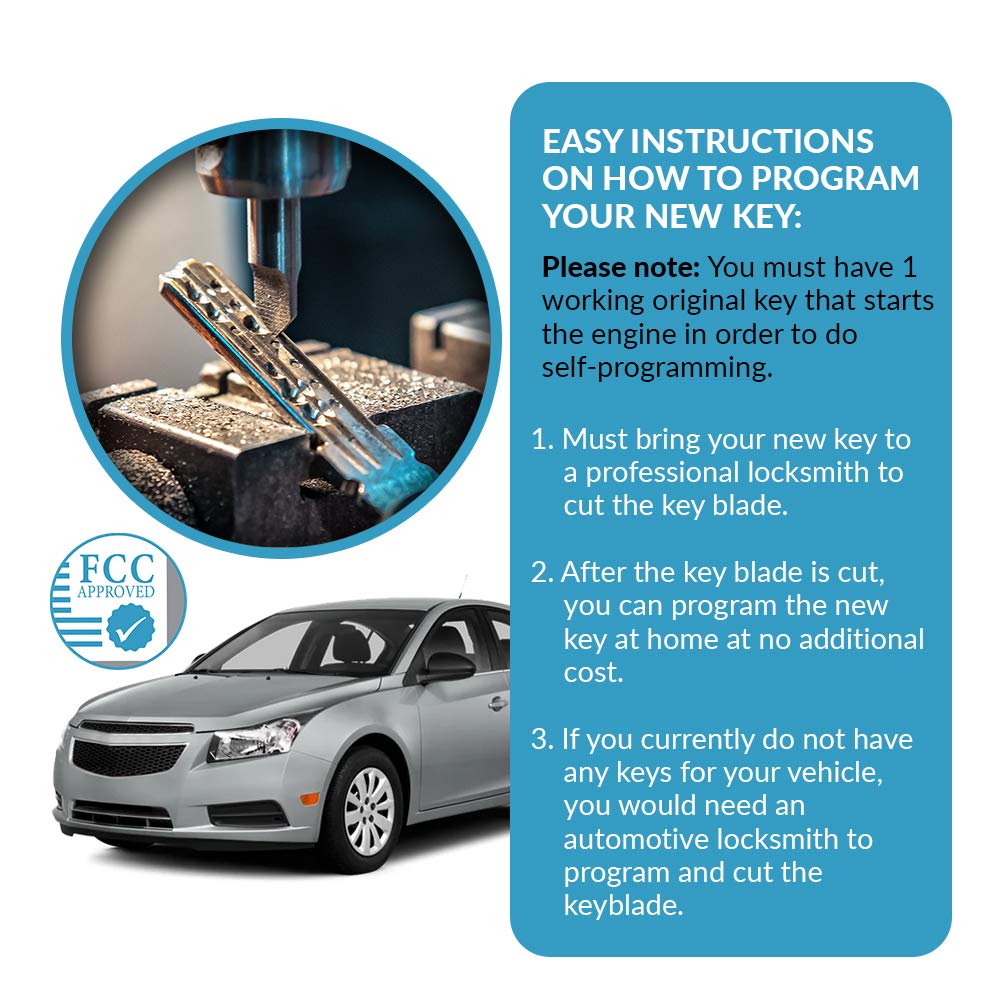 Keyless2Go Keyless Remote 5 Button Flip Car Key Fob for FCC OHT01060512 Vehicles 2 Pack - View 5 of 6