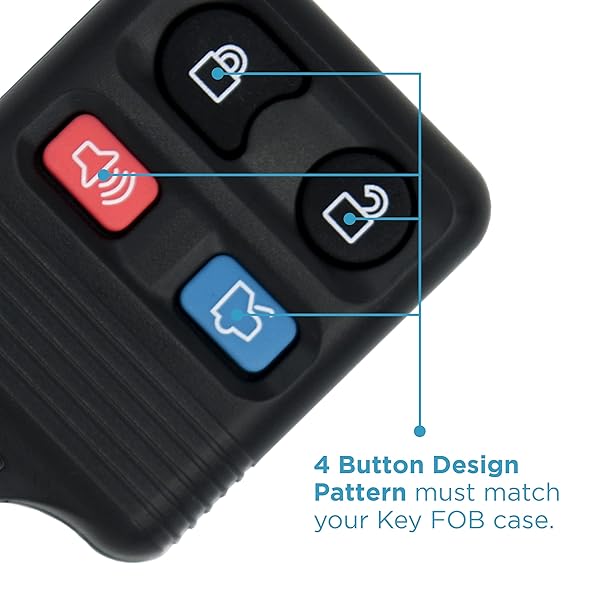 Keyless2Go Keyless2Go Replacement Shell Case and 4 Button Pad for Remote Key Fob FCC ID CWTWB1U345 2 Pack Durable Protection - View 2 of 5