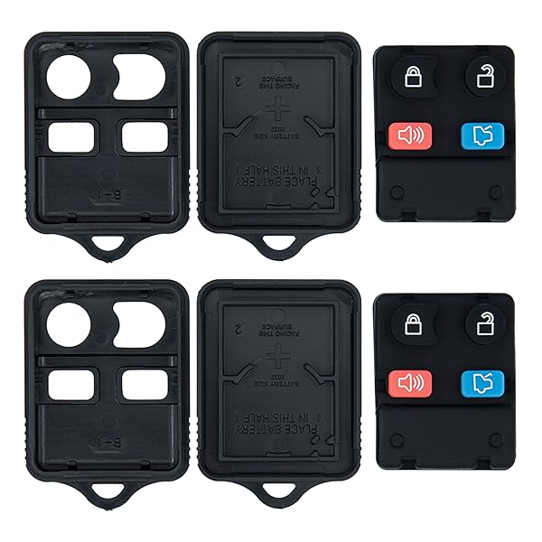 Keyless2Go Replacement Shell Case and 4 Button Pad for Remote Key Fob FCC ID CWTWB1U345 2 Pack Durable Protection