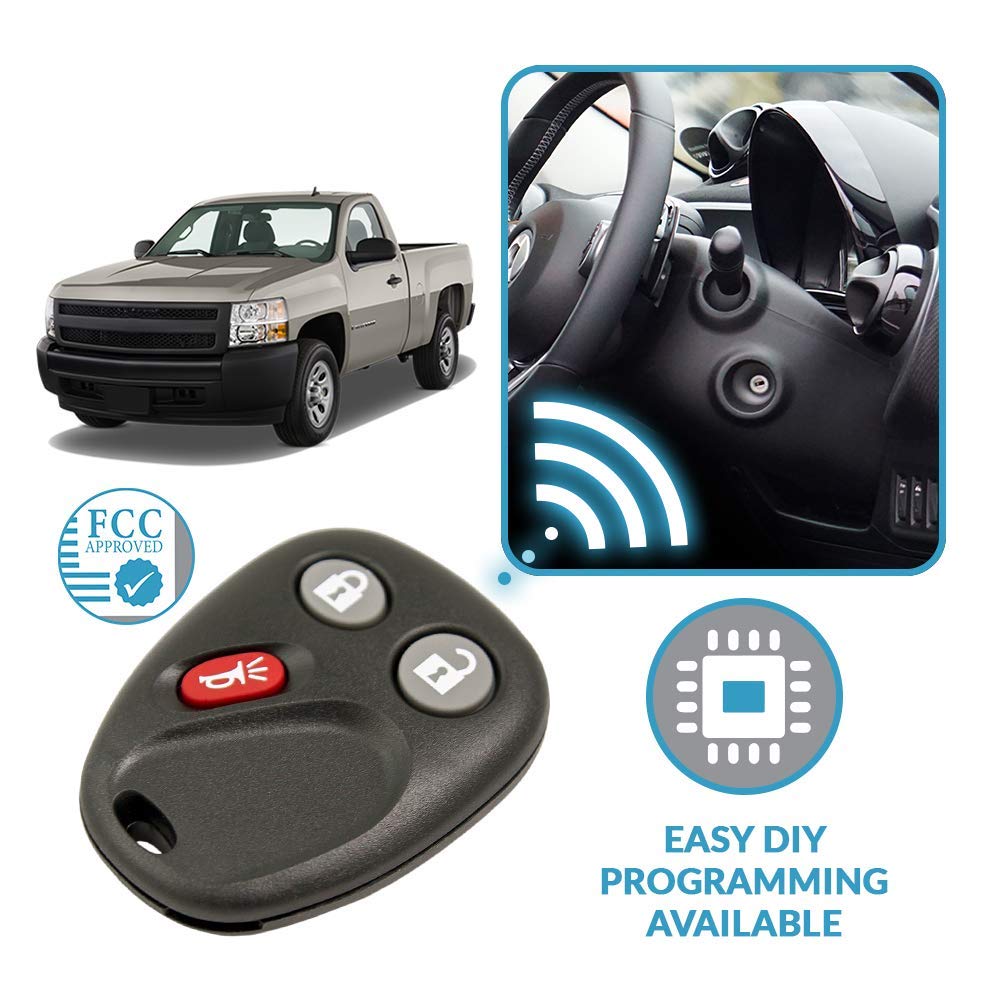 Keyless Entry 3 Button Remote Car Key Fobs for Select GM with Free DIY Programming Guide - View 5 of 6