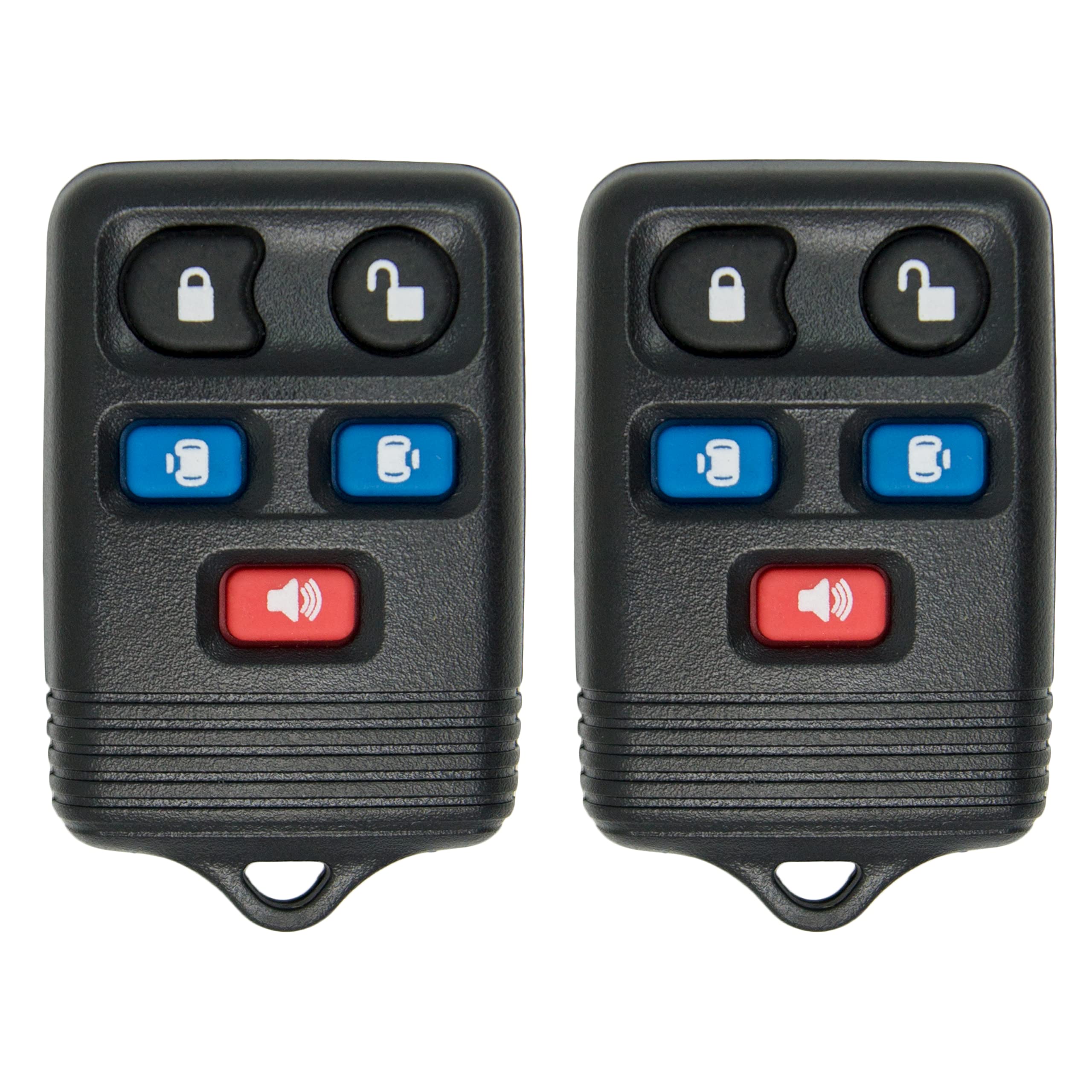 Keyless Entry 5 Button Remote Car Key Fobs for Select Ford with Free DIY Programming Guide