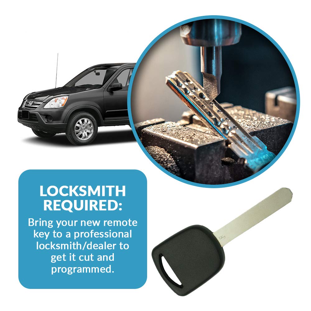 Keyless2Go Uncut Transponder Chip Ignition Car Key HO01 2 Pack for Easy Key Replacement and Fast Vehicle Access - View 5 of 6