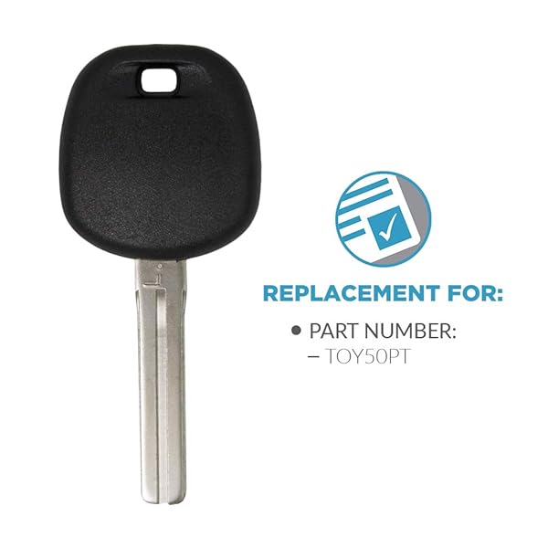 Keyless2Go Keyless2Go Replacement New Uncut Transponder Ignition Car Key TOY50 2 Pack for Fast Google Ranking - View 4 of 6