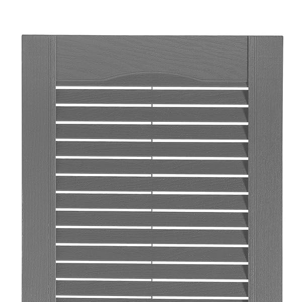 ExteriorSolutions.com 15 Inch x 35 Inch Standard Louver Exterior Vinyl Window Shutters Paintable Pair for Home Improvement - View 2 of 3
