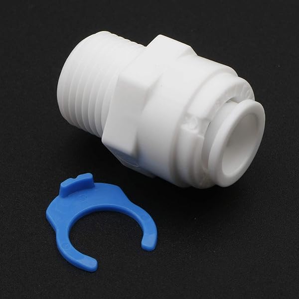 JIUWU JIUWU 3/8 Inch Push to 3/8 Inch PT Thread Male Straight Tube Quick Connect for RO Water Filter Pack of 5 - View 2 of 5