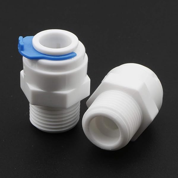 JIUWU JIUWU 3/8 Inch Push to 3/8 Inch PT Thread Male Straight Tube Quick Connect for RO Water Filter Pack of 5 - View 4 of 5