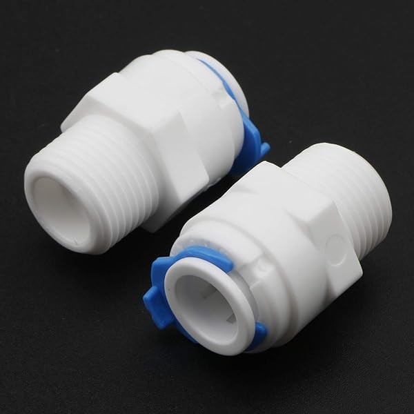 JIUWU JIUWU 3/8 Inch Push to 3/8 Inch PT Thread Male Straight Tube Quick Connect for RO Water Filter Pack of 5 - View 5 of 5