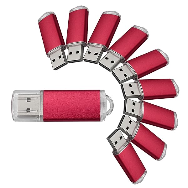 VICFUN VICFUN 10 Pack 2GB USB Flash Drives USB 2.0 Memory Stick Red High Speed Storage Solution - View 3 of 5