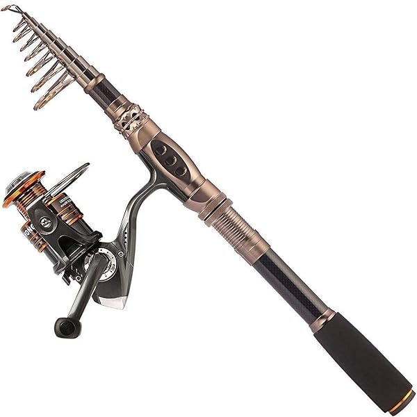 PLUSINNO PLUSINNO Fishing Rod and Reel Combos Carbon Fiber Telescopic Kit for Sea Saltwater and Freshwater Fishing