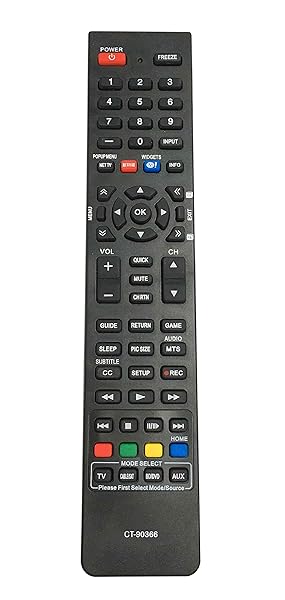 New CT-90366 Remote Control Compatible with Toshiba TVs 32SL415 24SL415 40S51U 42SL417 46SL417 55SL417 and More
