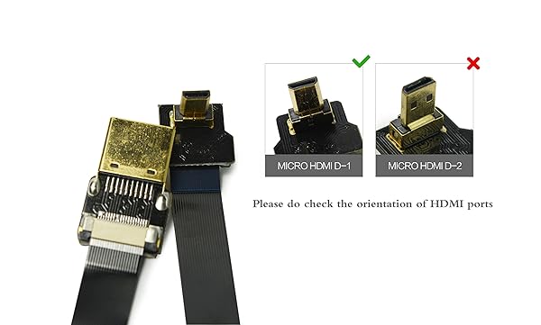 Permanent Permanent Black FFC HDMI 20CM FPV HDMI Cable Micro HDMI Male 90 Degree Angled to Standard HDMI Male Full HDMI Normal HDMI for panasonic lumix GH4 blackmagic BMPCC Sony Alpha Sony A5000 A6000 A7S A7R - View 2 of 9