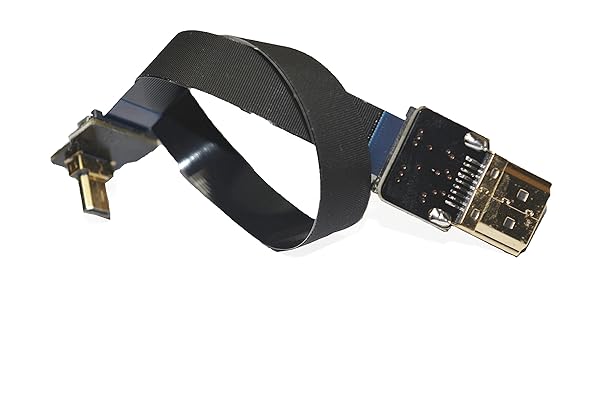 Permanent Permanent Black FFC HDMI 20CM FPV HDMI Cable Micro HDMI Male 90 Degree Angled to Standard HDMI Male Full HDMI Normal HDMI for panasonic lumix GH4 blackmagic BMPCC Sony Alpha Sony A5000 A6000 A7S A7R - View 6 of 9