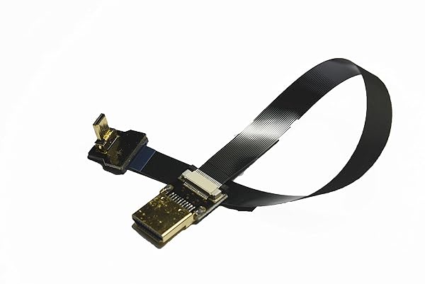 Permanent Permanent Black FFC HDMI 20CM FPV HDMI Cable Micro HDMI Male 90 Degree Angled to Standard HDMI Male Full HDMI Normal HDMI for panasonic lumix GH4 blackmagic BMPCC Sony Alpha Sony A5000 A6000 A7S A7R - View 7 of 9