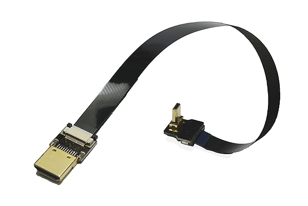 Permanent Permanent Black FFC HDMI 20CM FPV HDMI Cable Micro HDMI Male 90 Degree Angled to Standard HDMI Male Full HDMI Normal HDMI for panasonic lumix GH4 blackmagic BMPCC Sony Alpha Sony A5000 A6000 A7S A7R - View 8 of 9