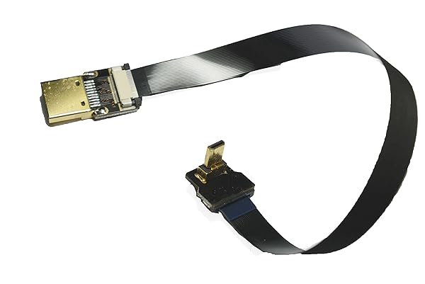 Permanent Black FFC HDMI 20CM FPV HDMI Cable Micro HDMI Male 90 Degree Angled to Standard HDMI Male Full HDMI Normal HDMI for panasonic lumix GH4 blackmagic BMPCC Sony Alpha Sony A5000 A6000 A7S A7R