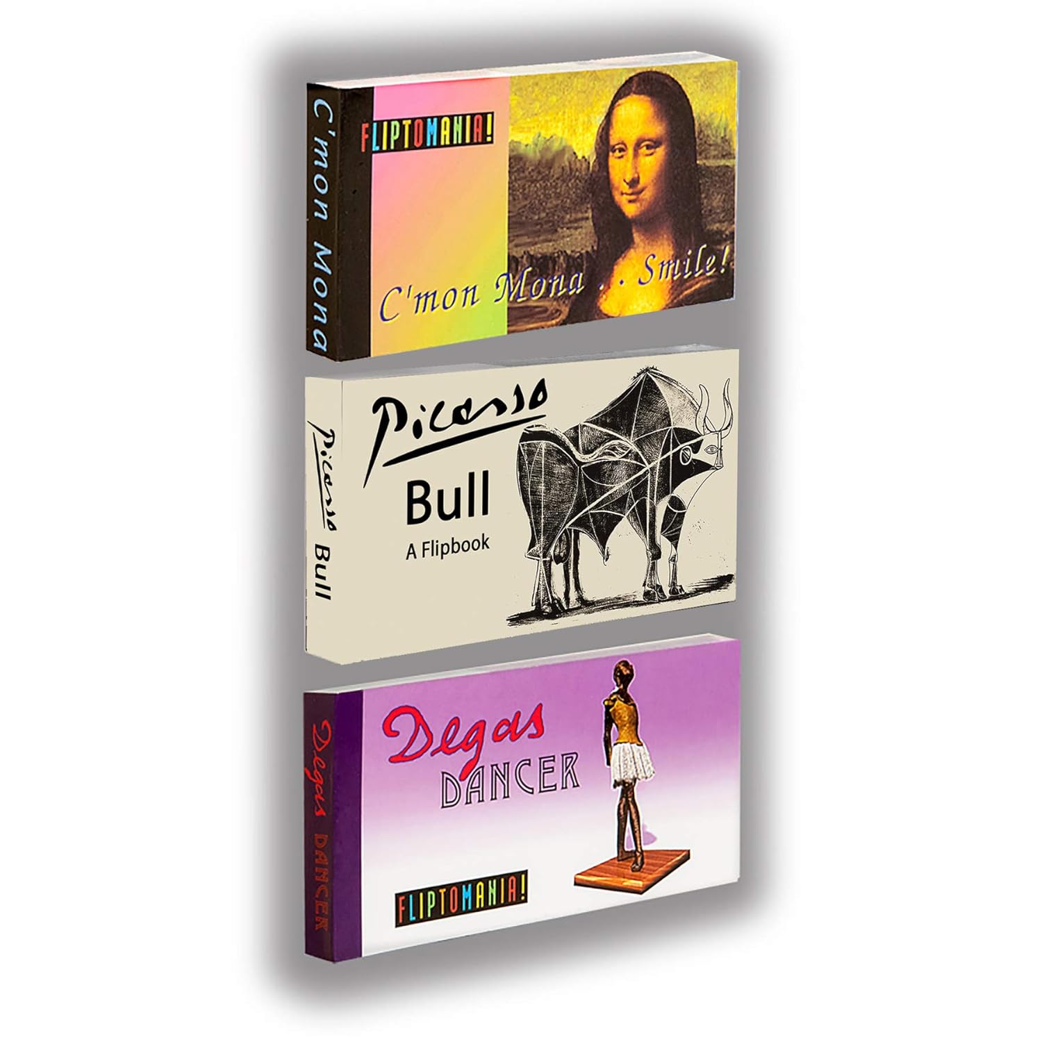 Fliptomania Fliptomania Fine Art Animation Flipbooks Set Degas Mona Lisa Picasso 3 Pack