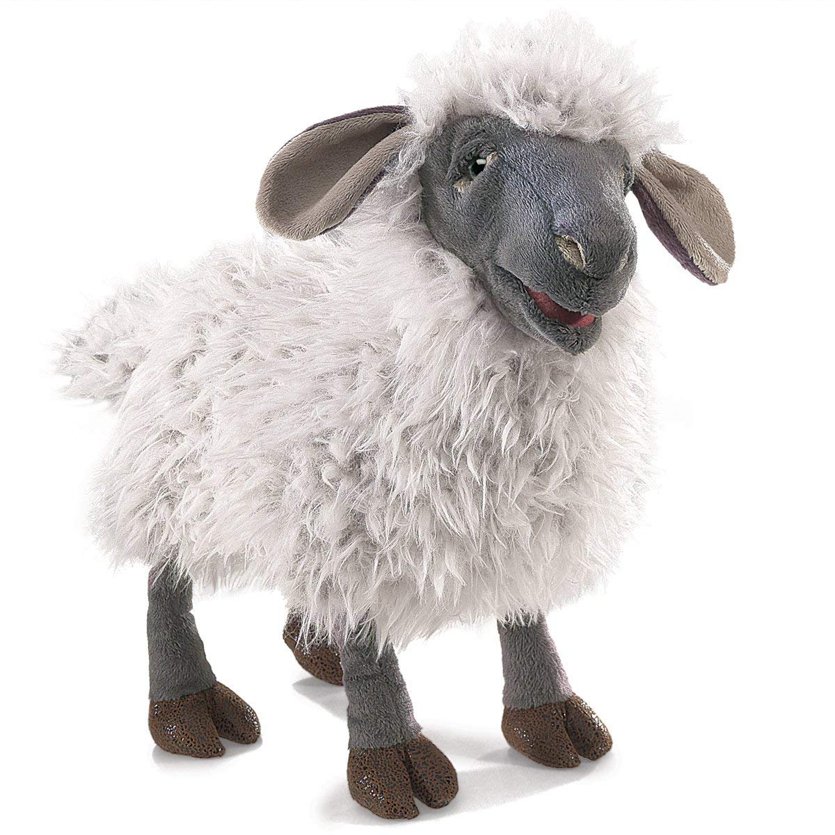 Folkmanis Bleating Sheep Hand Puppet Plush Gray Multicolor for Kids and Adults Perfect for Storytelling and Playtime