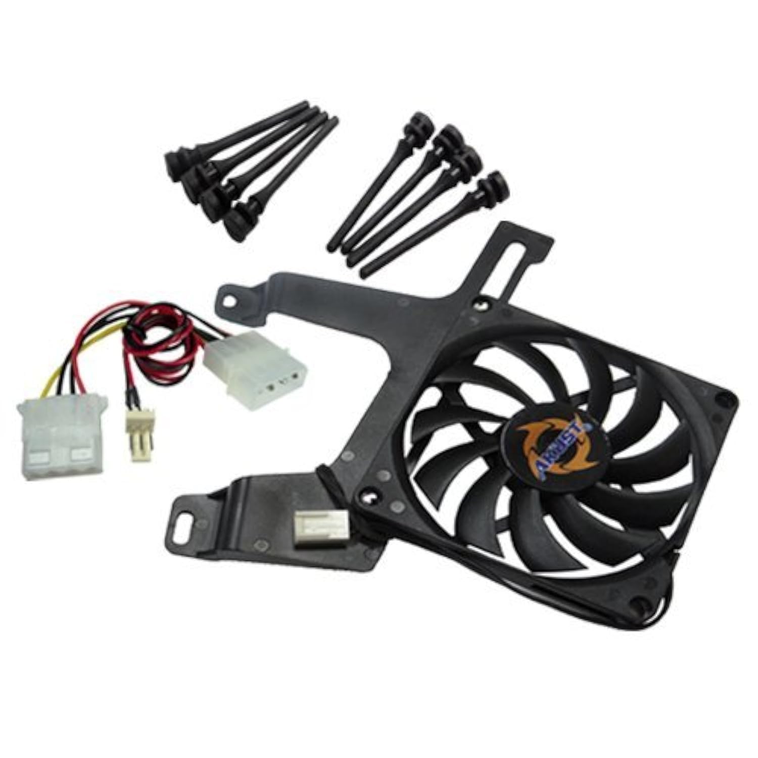 Akust PCI 80mm 8010 Case Fan Cooler with 8 Rubber Screws for Optimal Cooling Performance
