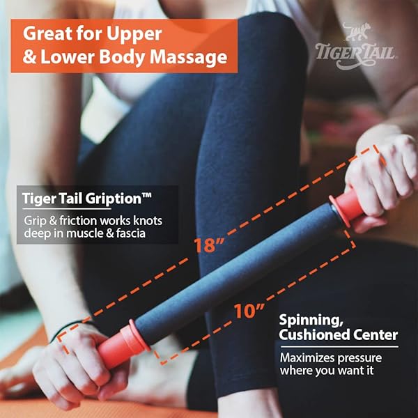 Tiger Tail Tiger Tail 18in Massage Stick - Portable Deep Tissue Roller for Legs, Neck & Back | Myofascial Release Tool Made in USA - View 3 of 10
