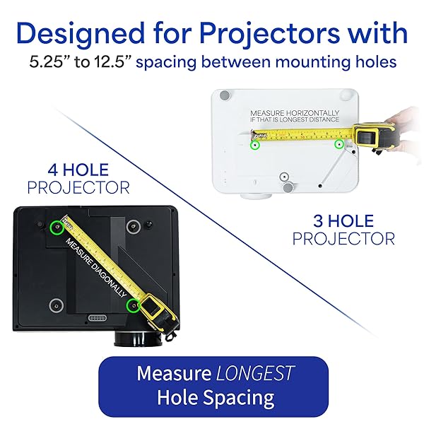 VIVO VIVO Universal Extending Ceiling Projector Mount - Height Adjustable, White MOUNT-VP02W for Optimal Projection - View 3 of 7