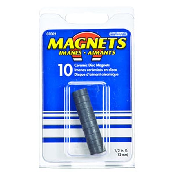Magnet Source Buy TMS7002 Ceramic Disc Magnets - 0.5 in, 10 Pieces, Pack of 3 | Strong & Durable