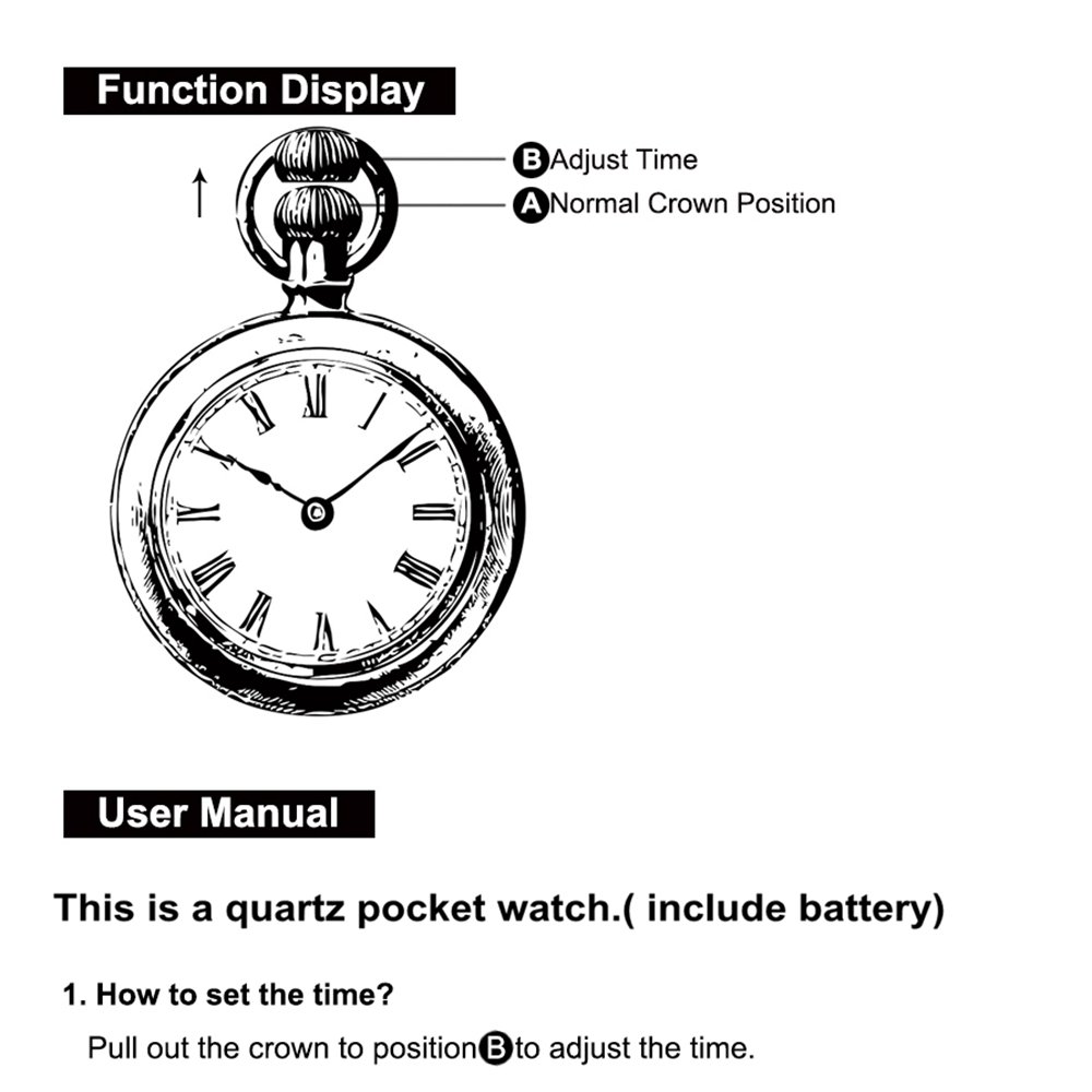 Ddjbdb Mens Pocket Watches with Fob Chain and Necklace Chain Quartz Army Bronze Gift Box - View 6 of 9