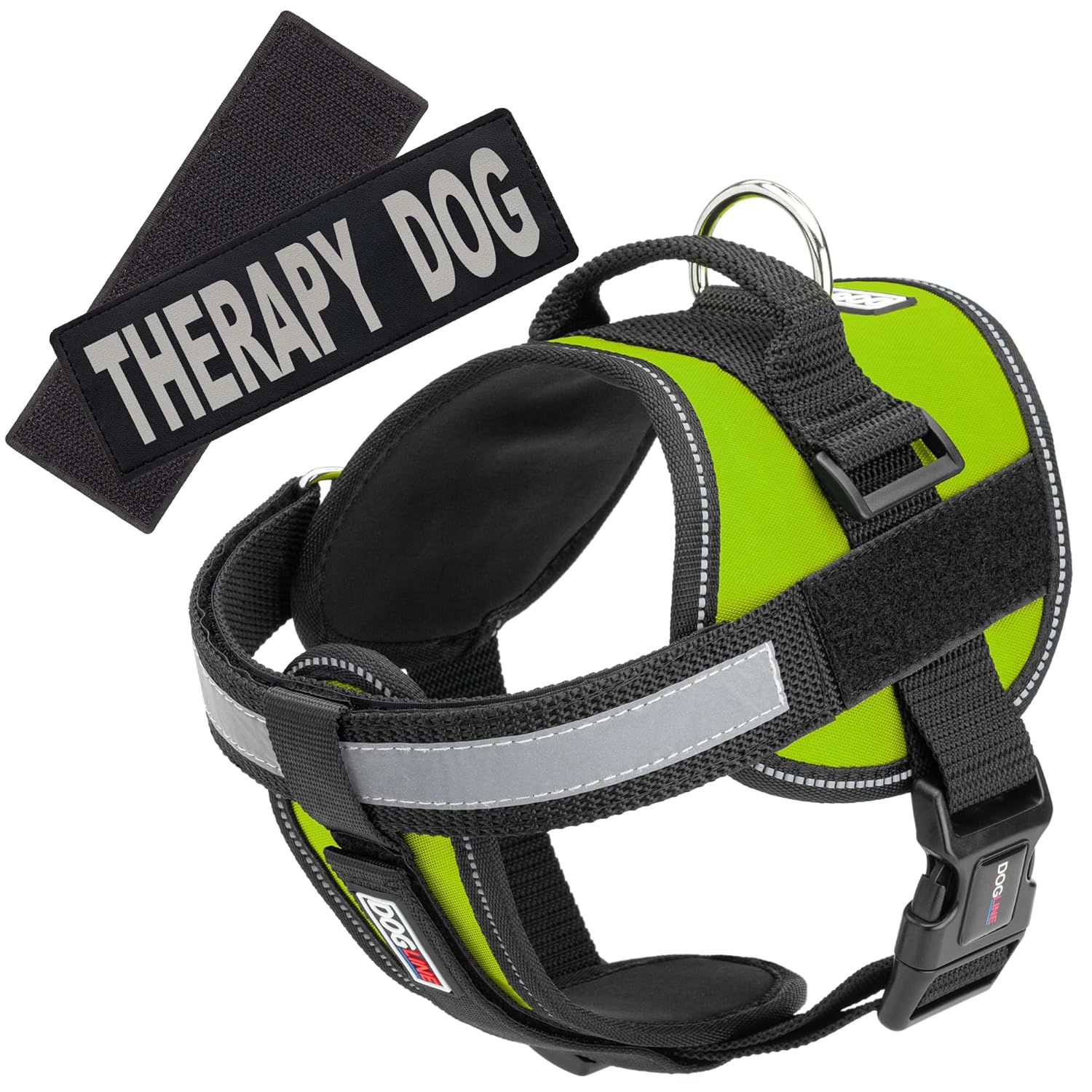 Dogline Dogline Vest Harness for Dogs with 2 Removable Therapy Dog Patches Small 18 to 25 Inches Green - View 4 of 9