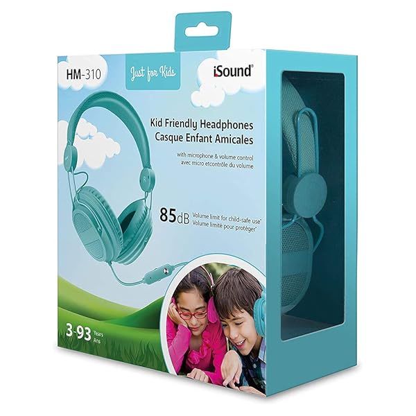 iSound iSound DGHP-5537 Kid Friendly Headphones with Mic and Volume Control in Turquoise for Safe Listening - View 4 of 5
