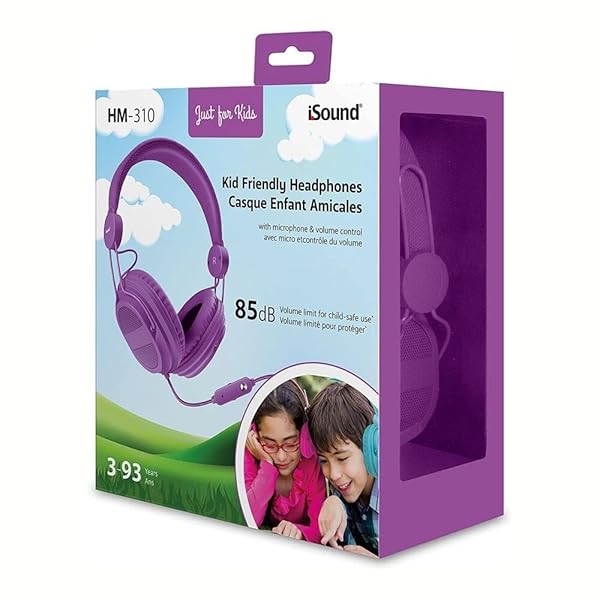 iSound iSound DGHP-5540 Kid Friendly Headphones with Mic and Volume Control in Purple - View 5 of 6