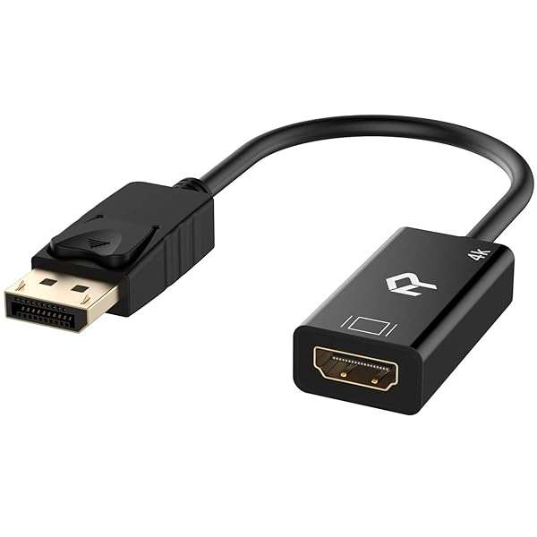 Rankie Rankie DisplayPort to HDMI Adapter - 4K Converter with Audio, Black | High-Quality DP to HDMI Solution