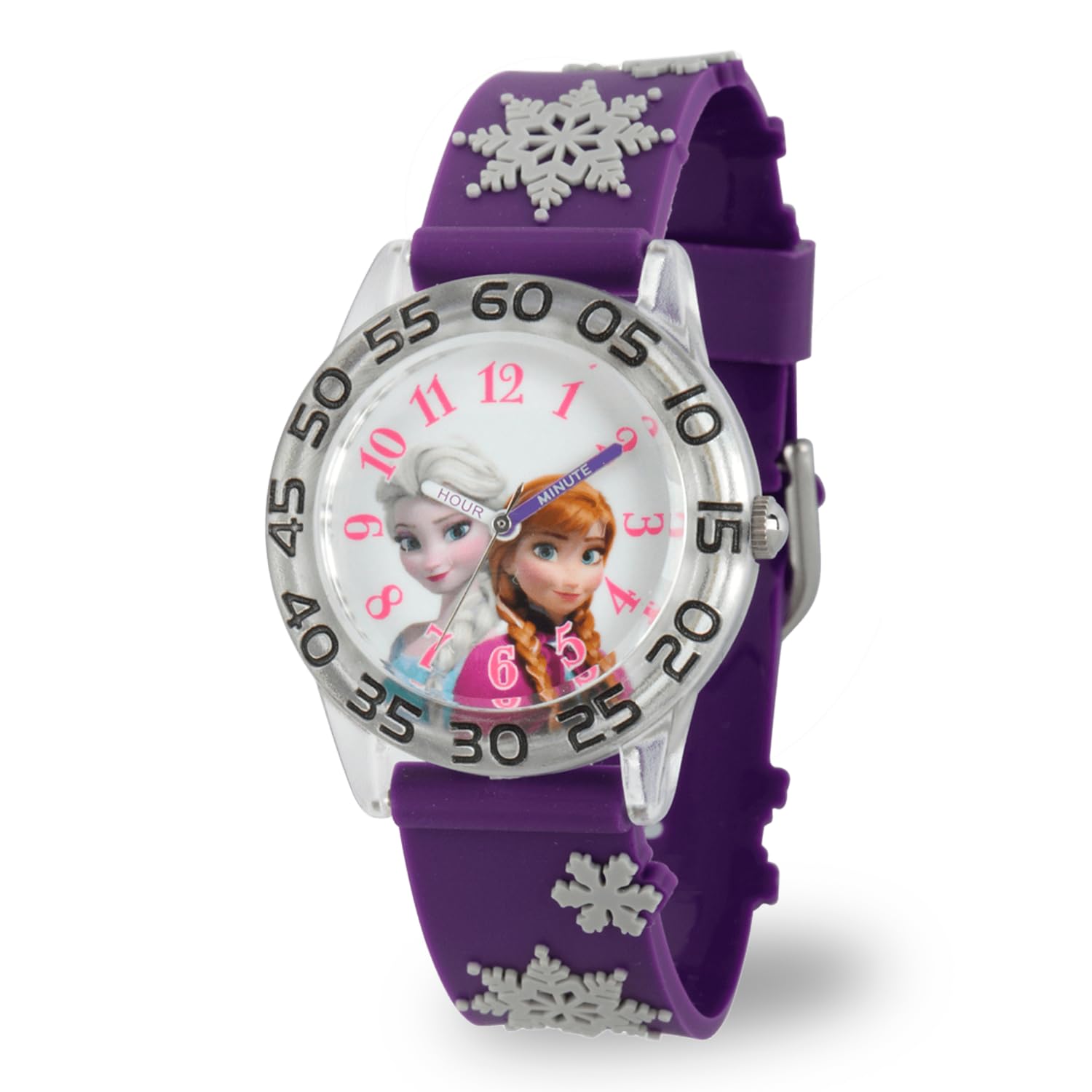 Disney Kids Frozen Elsa Anna Time Teacher Analog Quartz Purple Watch