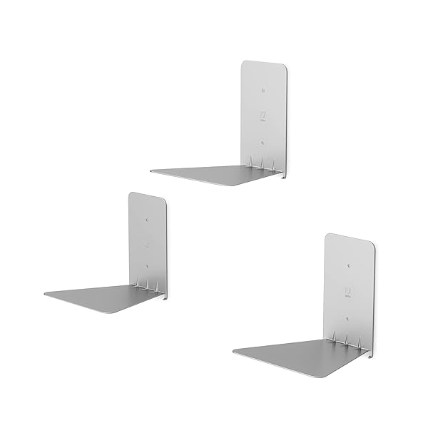 Umbra Umbra Conceal Floating Bookshelf Set of 3 - Small Silver Design for Stylish Home Decor