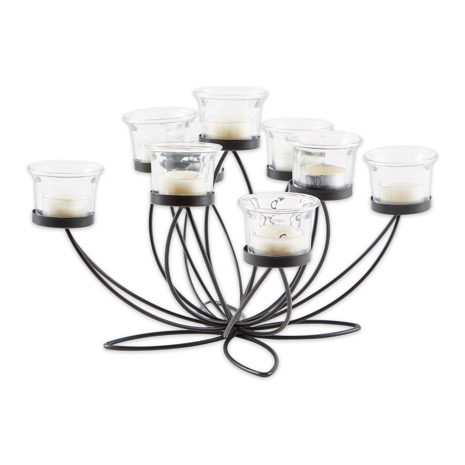 Zingz & Thingz Home Decor Iron Bloom Candle Centerpiece for Elegant Living Room Ambiance and Stylish Table Decoration - View 2 of 7