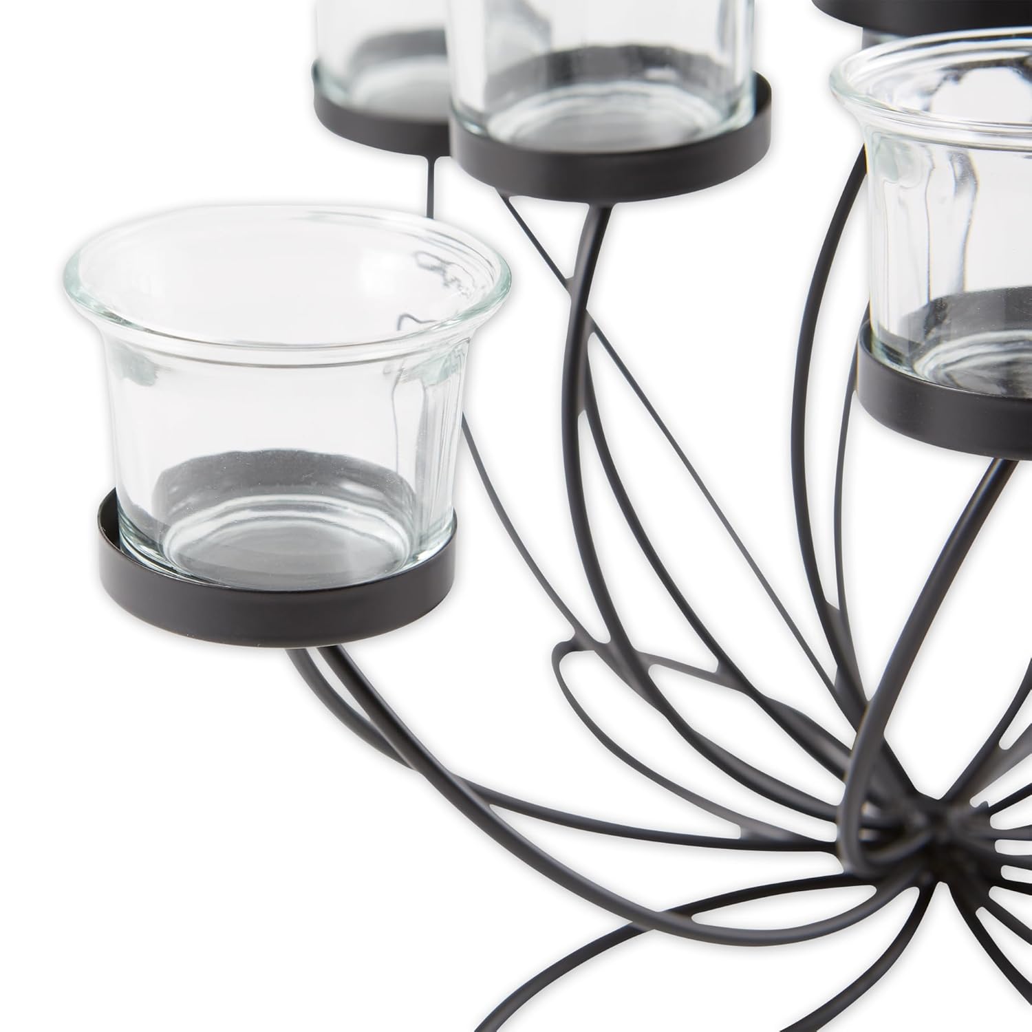 Zingz & Thingz Home Decor Iron Bloom Candle Centerpiece for Elegant Living Room Ambiance and Stylish Table Decoration - View 3 of 7