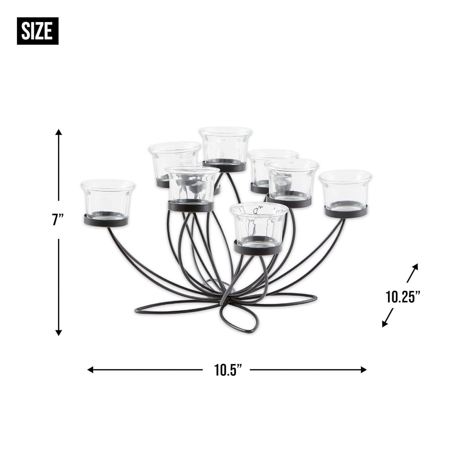 Zingz & Thingz Home Decor Iron Bloom Candle Centerpiece for Elegant Living Room Ambiance and Stylish Table Decoration - View 7 of 7