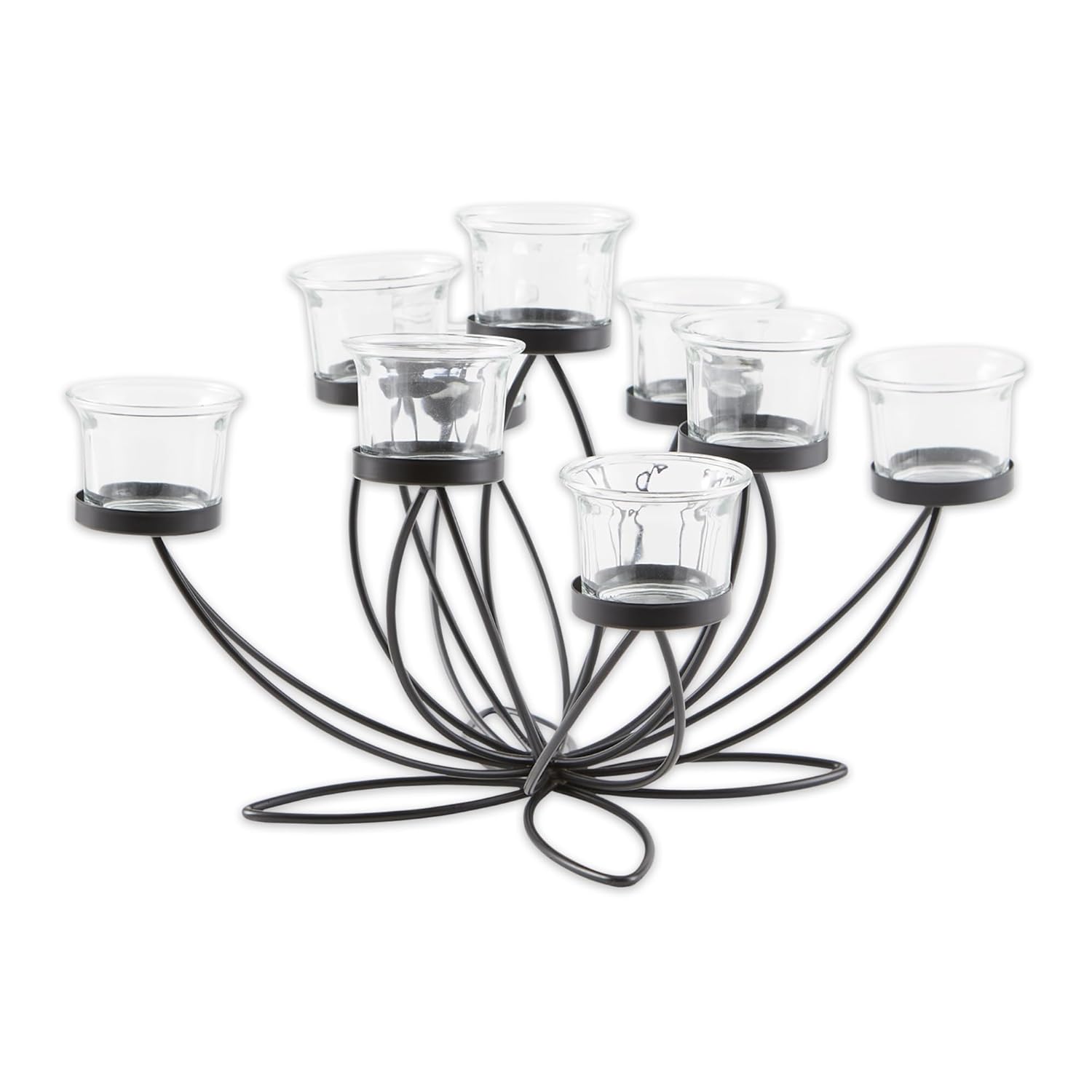 Zingz & Thingz Home Decor Iron Bloom Candle Centerpiece for Elegant Living Room Ambiance and Stylish Table Decoration