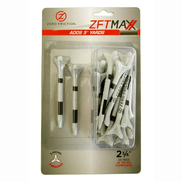 Zero Friction Buy Zero Friction Unisex MAXX 3-Prong Golf Tees - 24 Pack in Grey/Black for Ultimate Performance