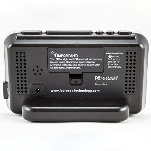 La Crosse Technology Buy La Crosse Technology 617-1485B Atomic Color Alarm Clock with USB Charging - Fast Shipping & Best Price! - View 4 of 6