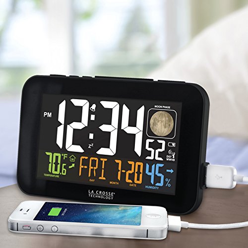 La Crosse Technology Buy La Crosse Technology 617-1485B Atomic Color Alarm Clock with USB Charging - Fast Shipping & Best Price! - View 6 of 6