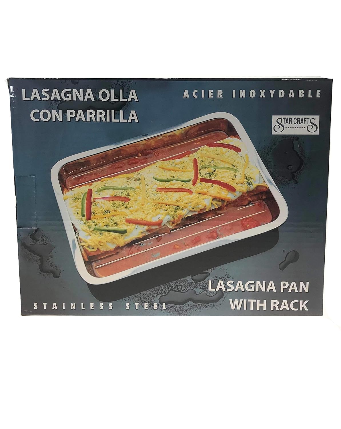 Star Dist Professional Kitchen Quality Stainless Steel Roaster Lasagna Pan Casserole Dish with Roasting Rack for Holiday Meals - View 6 of 6