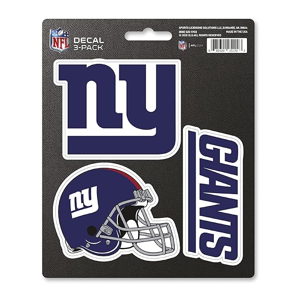 FANMATS Fanmats NFL New York Giants Team Decal 3-Pack - Stylish Blue Stickers for Fans