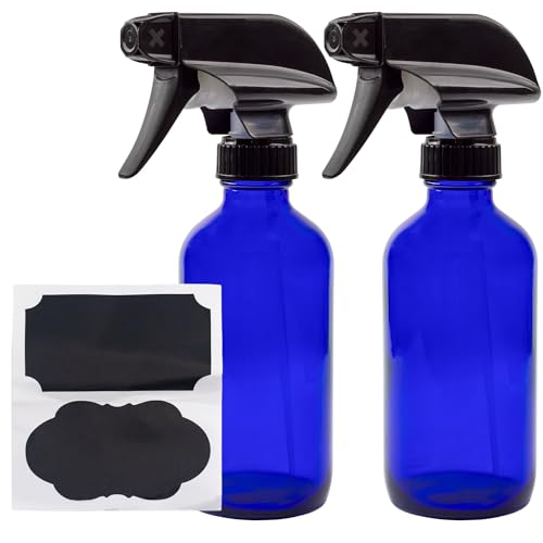 Cornucopia Brands Buy Cornucopia 8-Ounce Cobalt Blue Glass Spray Bottles - 2 Pack with 3 Settings for Essential Oils & DIY Cleaning