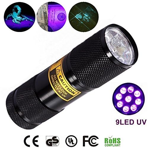 Bright Eyes Bright Eyes 2-Pack Best Black Light UV Pet Urine Stain Detector Head Lice Bed Bug Revealer Aluminum 9 LED - View 3 of 5