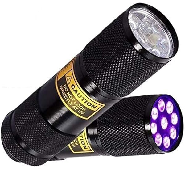 Bright Eyes Bright Eyes 2-Pack Best Black Light UV Pet Urine Stain Detector Head Lice Bed Bug Revealer Aluminum 9 LED