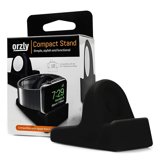 Orzly Orzly Compact Stand for Apple Watch Charger with Cable Management Compatible with Series 1 2 3 4 38mm 40mm 42mm 44mm Black - View 5 of 10