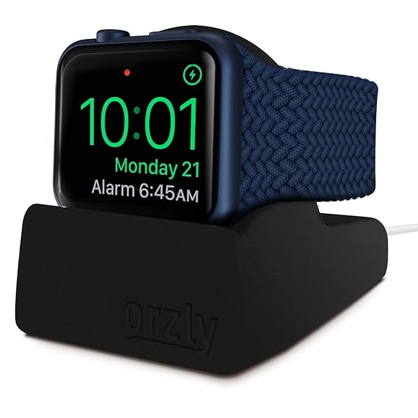Orzly Orzly Compact Stand for Apple Watch Charger with Cable Management Compatible with Series 1 2 3 4 38mm 40mm 42mm 44mm Black