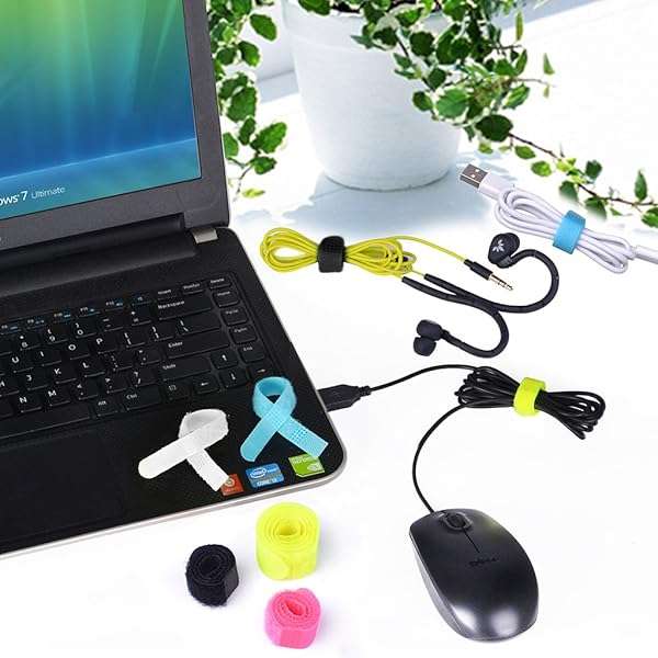 Avantree Avantree 20-Pack Reusable Cord Organizers: Cable Ties for Earbuds, Electronics & PC - 3 Sizes, 5 Colors - View 5 of 8